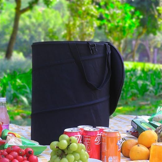 Collapsible Trash can with lid, Foldable Camping Trash can, Pop-up Trash can - Image 2