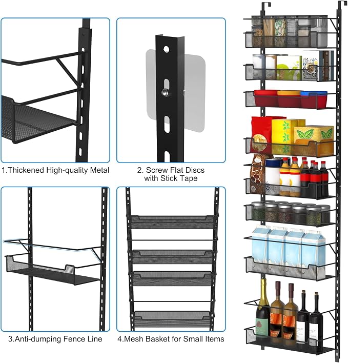 Over the Door Pantry Organizer, 8-Tier Over the Door Organizer - Image 5