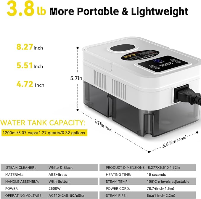 Steam Cleaner, 2500W High Pressure Steam Cleaner - Image 2