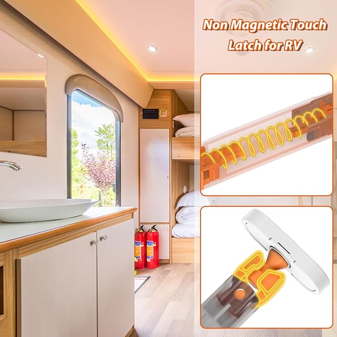Jiayi Push to Open Door Catches Heavy Duty 2 Pack Push Opener Door Latch - Image 2