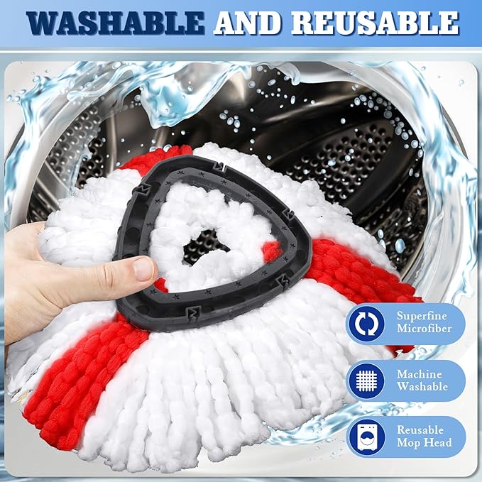 4 Pack Spin Mop Replacements Head Compatible - Image 4