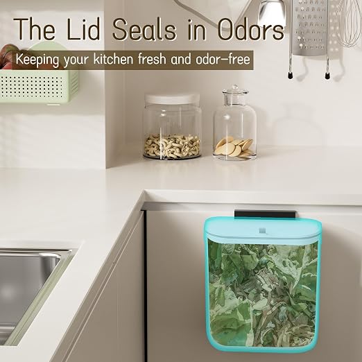 2.4 Gallon Kitchen Compost Bin Hanging Small Trash Can - Image 8