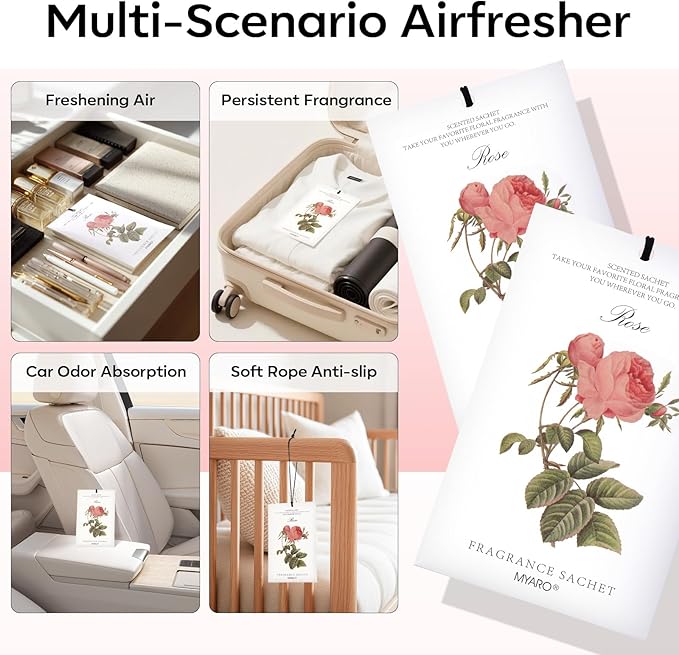12 Pcs Rose Sachets Long Lasting Air Freshener Fragrance Potpourri Bags Odor - Image 4