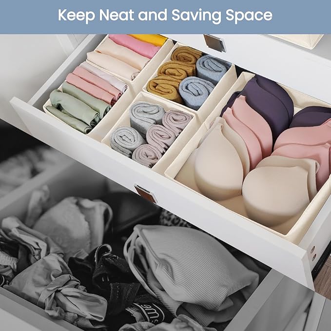 Criusia Drawer Organizer Clothes, 16 Pack Underwear Drawer Organizers, Foldable