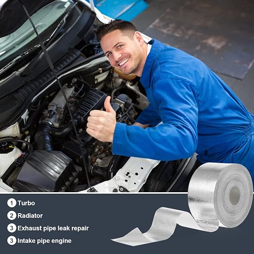 Zonon 2 Rolls Aluminum Foil Tape Heat Shield Tape Barrier Adhesive Reflective - Image 4
