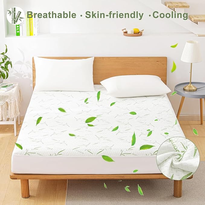 Twin Mattress Protector 2 Pack, Waterproof Mattress Pad Washable Bamboo Rayon - Image 6