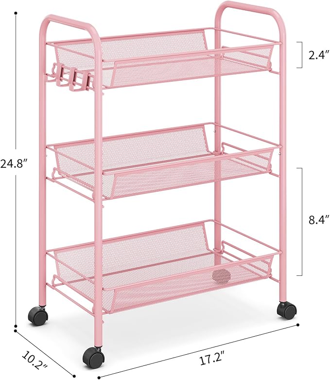 TOOLF 3 Tier Rolling Utility Cart - Image 9