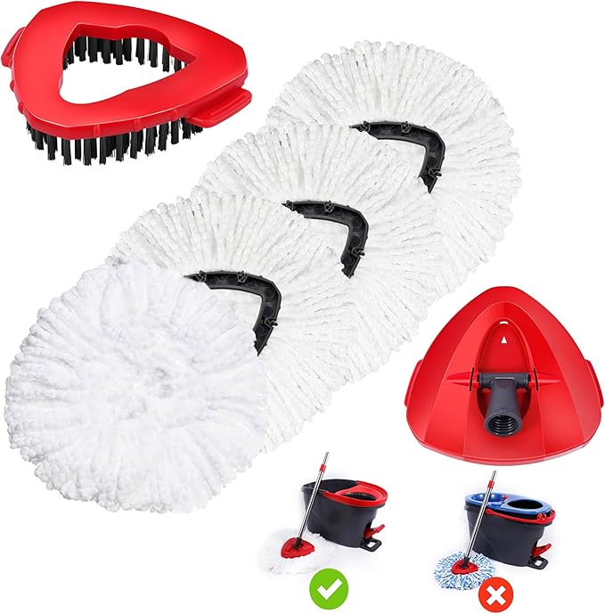 4 Pack Spin Mop Replacements Head Compatible by WaIEJiemiHome