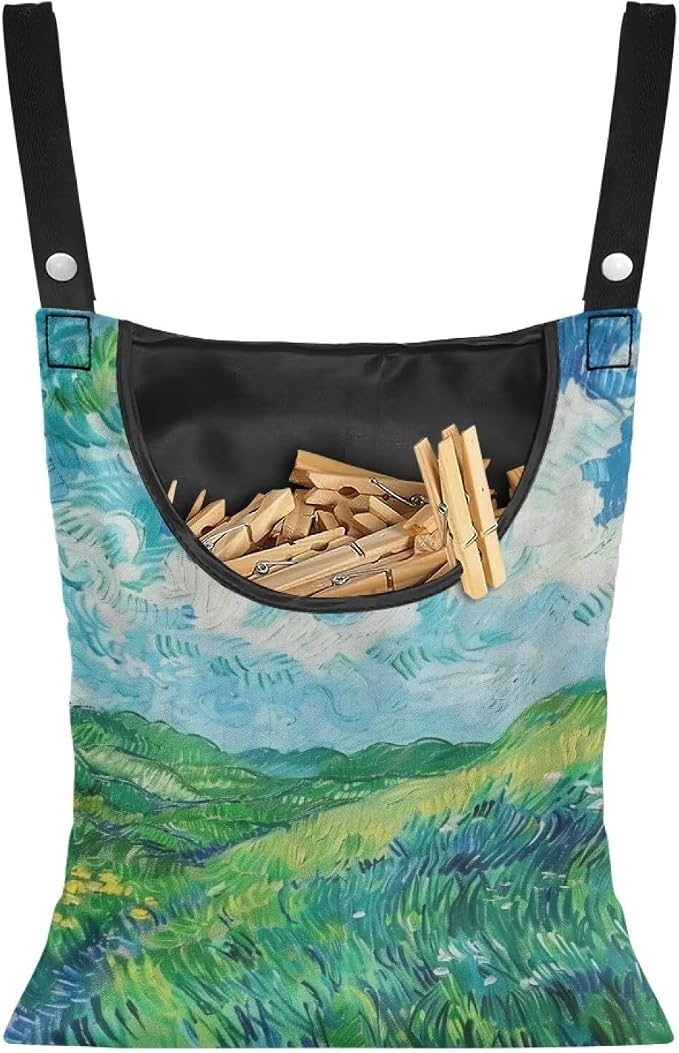 Van Gogh Wheatfield Laundry Clothespin Bags Hanging Storage Organizer 12 x 14.5 by CREAMIC