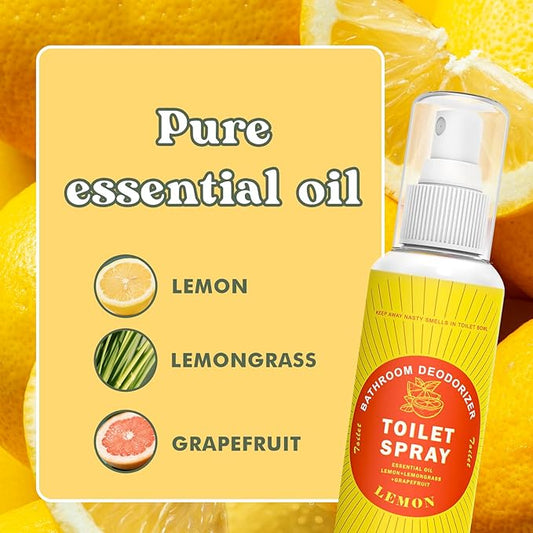 Toilet Spray for Poop Lemon, 100% Natural Plant Essential Oil, Bathroom Spray - Image 2