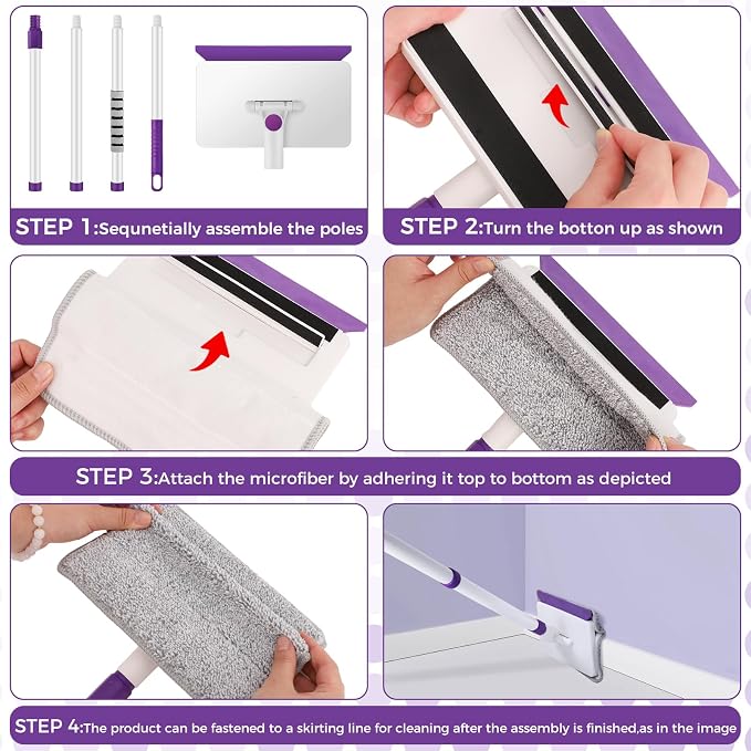 4 Mop Pads Refill for wlich Baseboard Cleaner, Baseboard Cleaner Pad Refills - Image 5