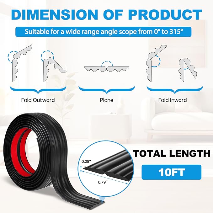 Wall Corner Protector Peel and Stick Corner Trim Molding Flexible Inside & - Image 5