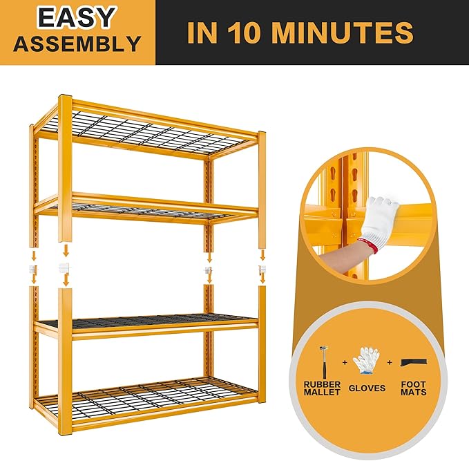 REIBII 40" W Garage Shelving 2240 LBS Storage Shelves Adjustable Heavy Duty - Image 8