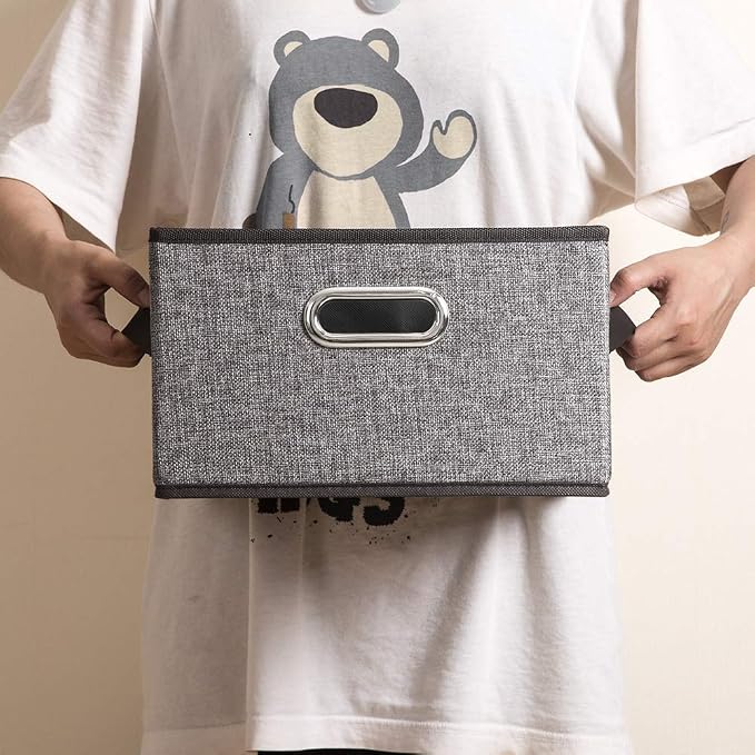 PRANDOM Fodable Storage Bins for Closet Decorative Fabric Storage Baskets Cubes - Image 6