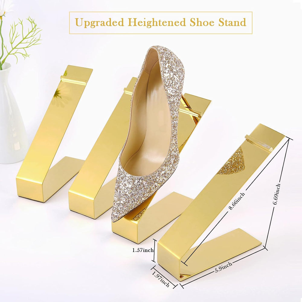 4-Pack Shoe Display Stand,High Heels Sandal Display Stand Gold