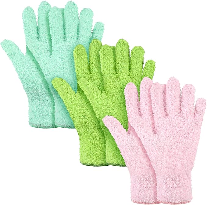 Patelai 3 Pairs Microfiber Plant Dusting Gloves Leaf Cleaning Gloves by Patelai