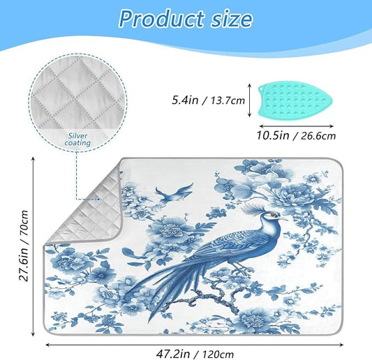 Chinoiserie Flower Peacock Ironing Mat Thickened Ironing Blanket Travel - Image 2