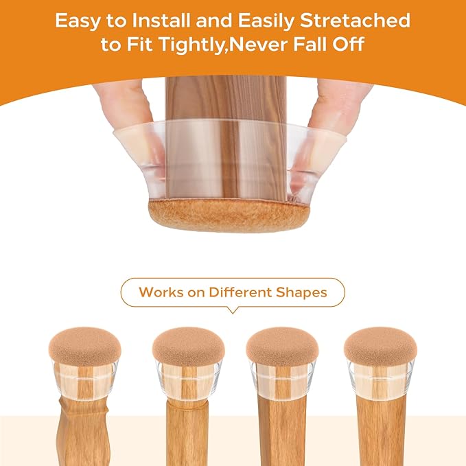 24 PCS Silicone & Felt Chair Leg Floor Protectors - Image 5