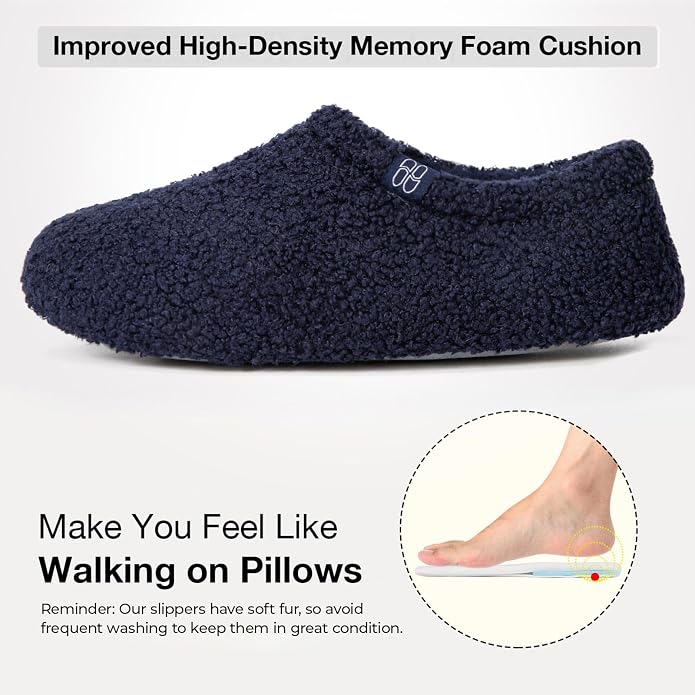 HomeTop Women's Fuzzy Curly Fur Memory Foam Loafer Slippers - Image 4