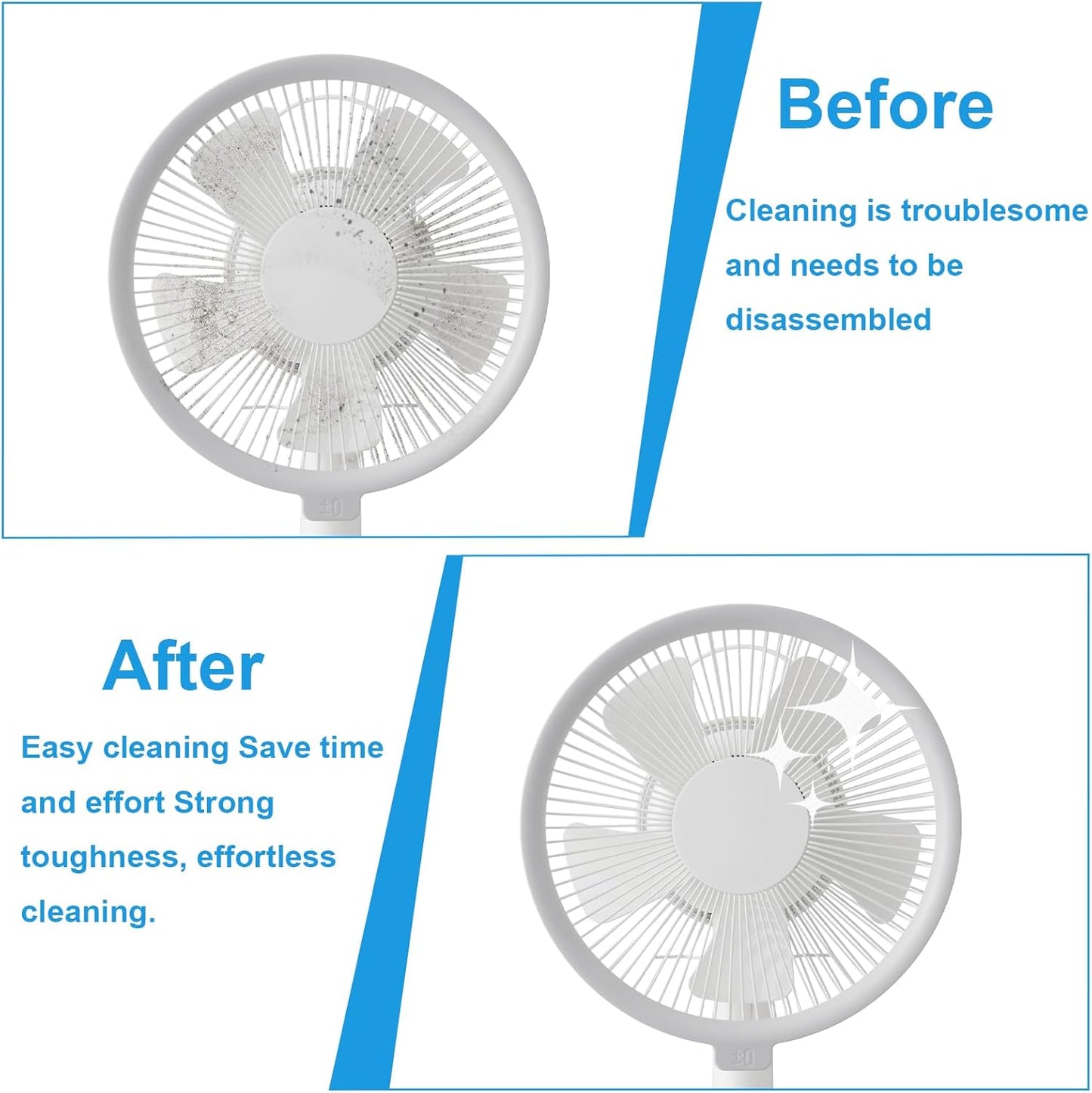 2 Pcs Cobweb Duster, Bendable Fan Duster, Plastic Fan Cleaner Brush,Microfiber Head Dusting Brush, Reusable Dust Remover for Air Conditioning Shutters,Ceiling Fan Blades,Air Vents, Curtains, Cars