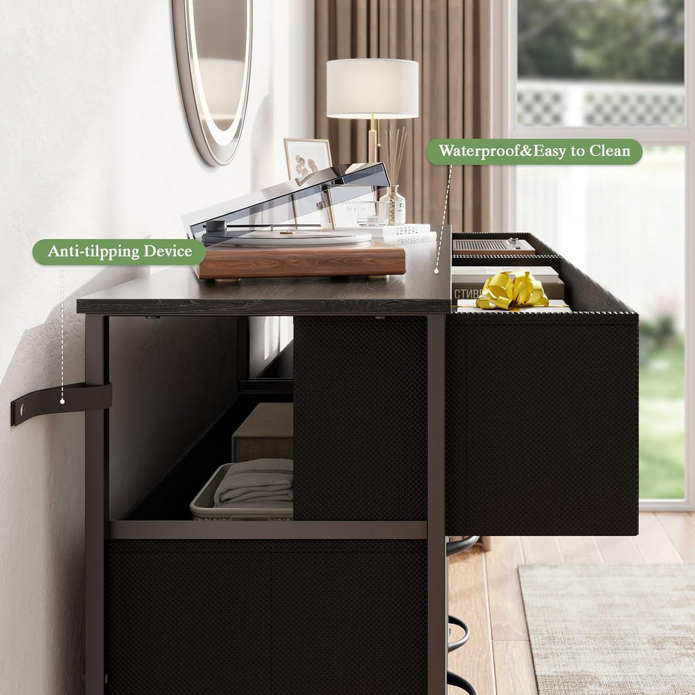 Furnulem Wide Dresser for Bedroom, TV Stand for 55'', 8 Drawer Dorm D...