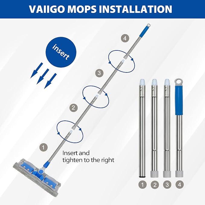 Professional Microfiber Hardwood Floor Mop, Flat Mops - Image 7