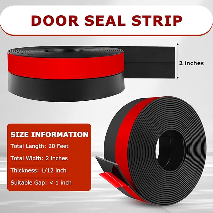 Weather Stripping Self Adhesive Door Draft Stopper Flexible Shower Door Bottom - Image 2