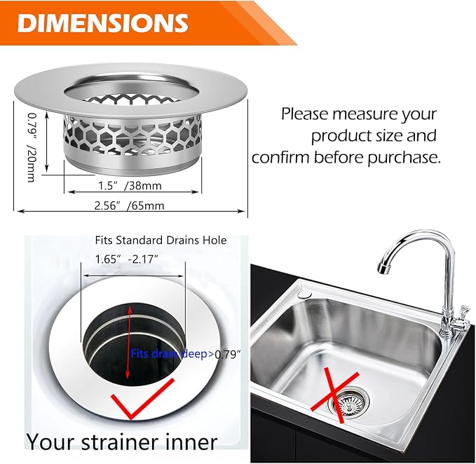 Hair Catcher Shower Drain Bathtub Lavatory Sink Drain Strainer - Image 2