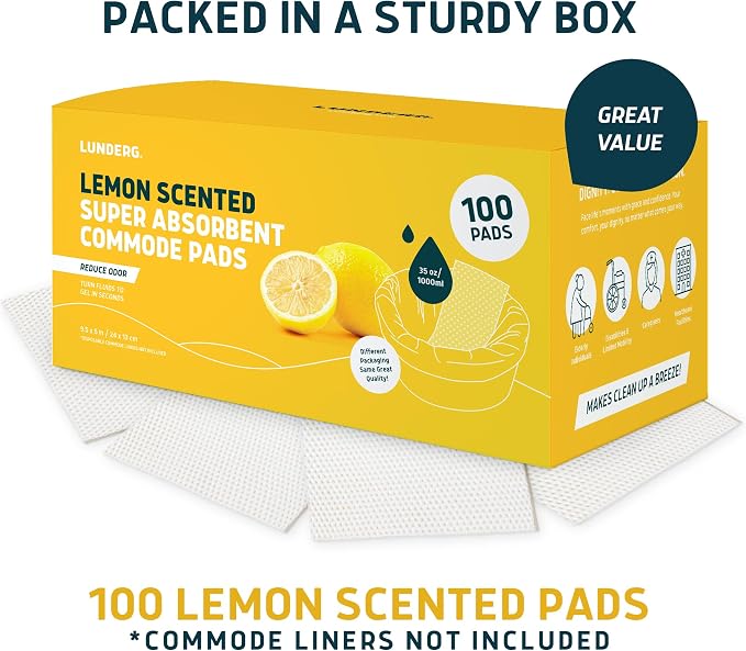 Lunderg Lemon Scented Super Absorbent Commode Pads - Image 4