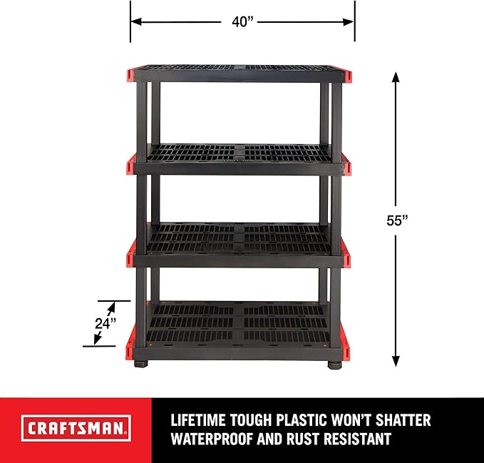 CX Craftsman, 4-Tier Highly Durable Storage Rack, 200lbs/shelf, Interlocking - Image 3