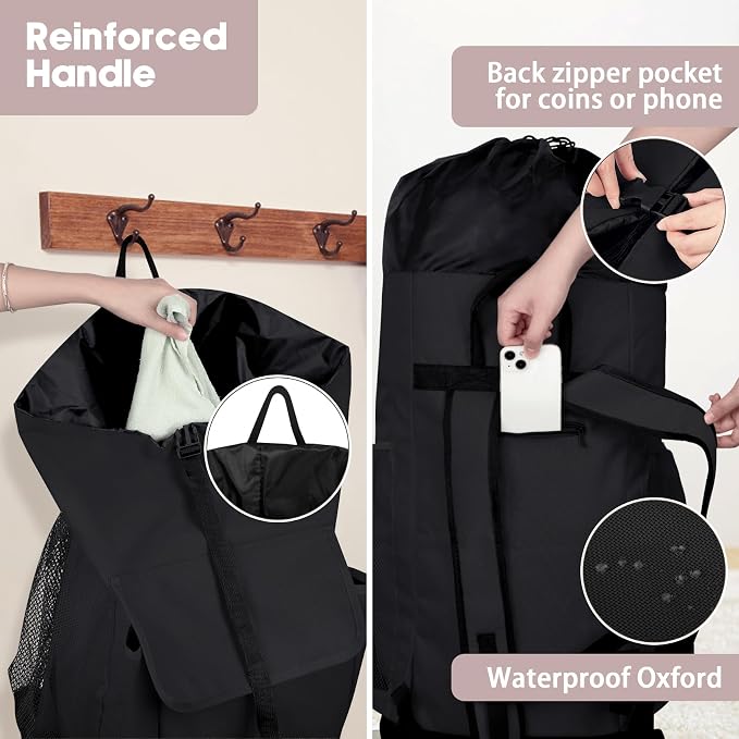 Laundry Backpack Bag, 132L Extra Large Heavy Duty Laundry Backpack - Image 4