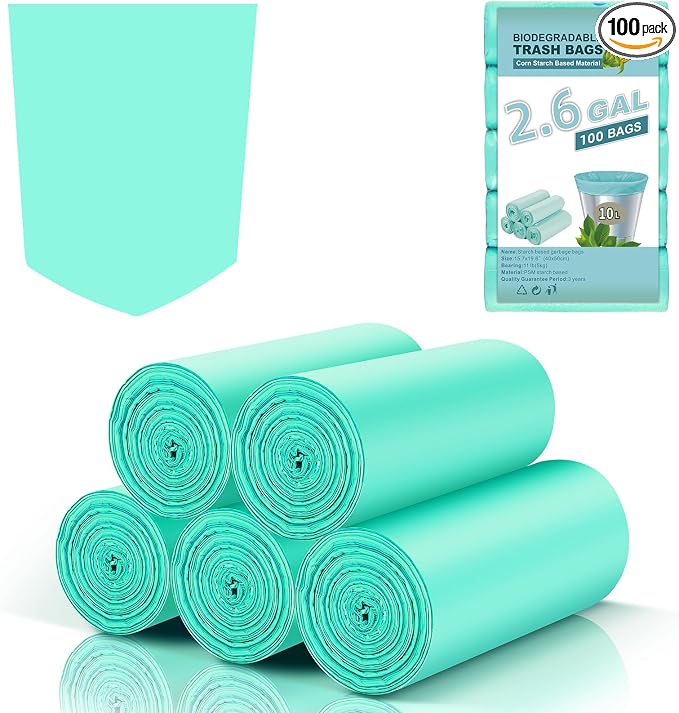 2.6 Gallon Mini Compostable Trash Bag by Inwaysin