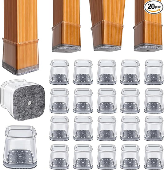 BUMACO Chair Leg Floor Protectors Square Chair Leg Protectors by BUMACO