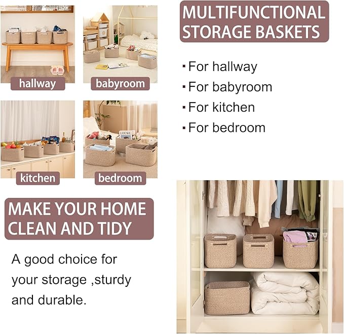 OIAHOMY 4 Pack Storage Baskets for Organizing, Cube Storage Bins for Shelves - Image 6