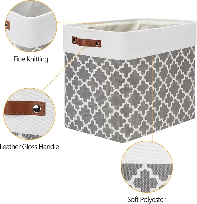 DULLEMELO Storage Baskets Large 17"x12"x15" Foldable Rectangular Storage Bins - Image 5