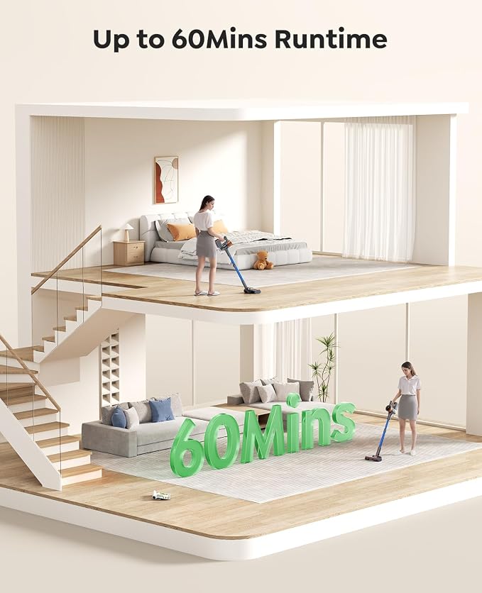 Cordless Vacuum Cleaner, 45Kpa 550W 60Mins Vacuum Cleaners - Image 6