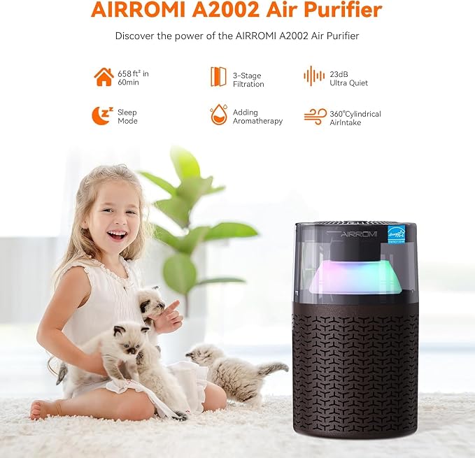 AIRROMI Air Purifiers for Bedroom Home, Activated Carbon Filter Cleaner - Image 3