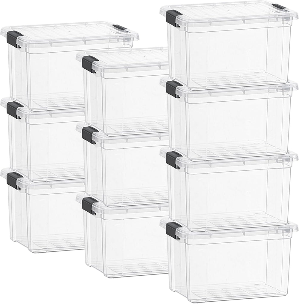 Superio 49 Quart Clear Plastic Storage Boxes with Lids, Stackable Organizer C...
