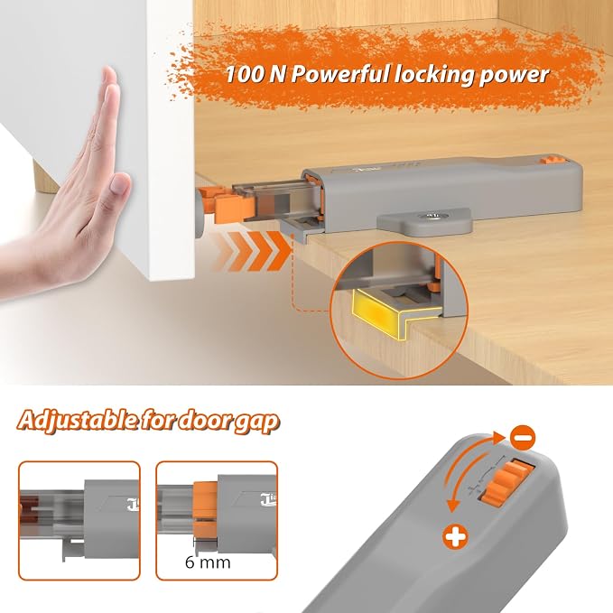 Jiayi Strong Heavy Duty Push Latch, Non-Magnetic RV Hidden Door Cabinet Latches - Image 5