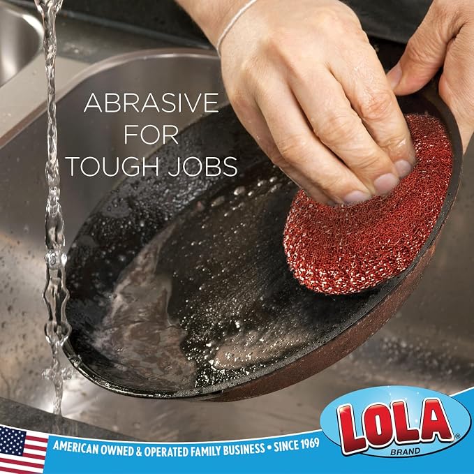 Copper Mesh Scouring Pad by LOLA, 2 Pack, 45 Grams, Copper Coated Knitted Wire - Image 2
