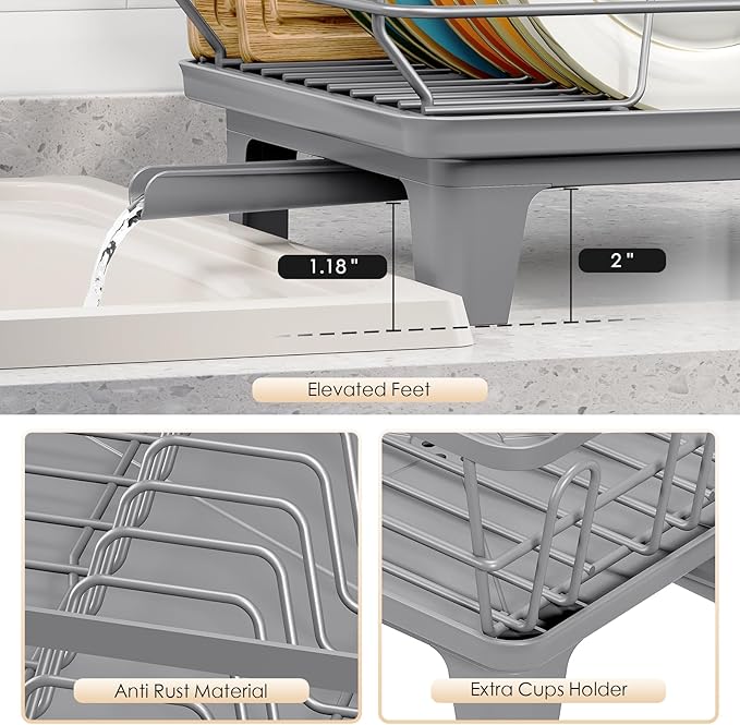 Dish Drying Rack for Kitchen Counter, Sink Dish Rack - Image 5