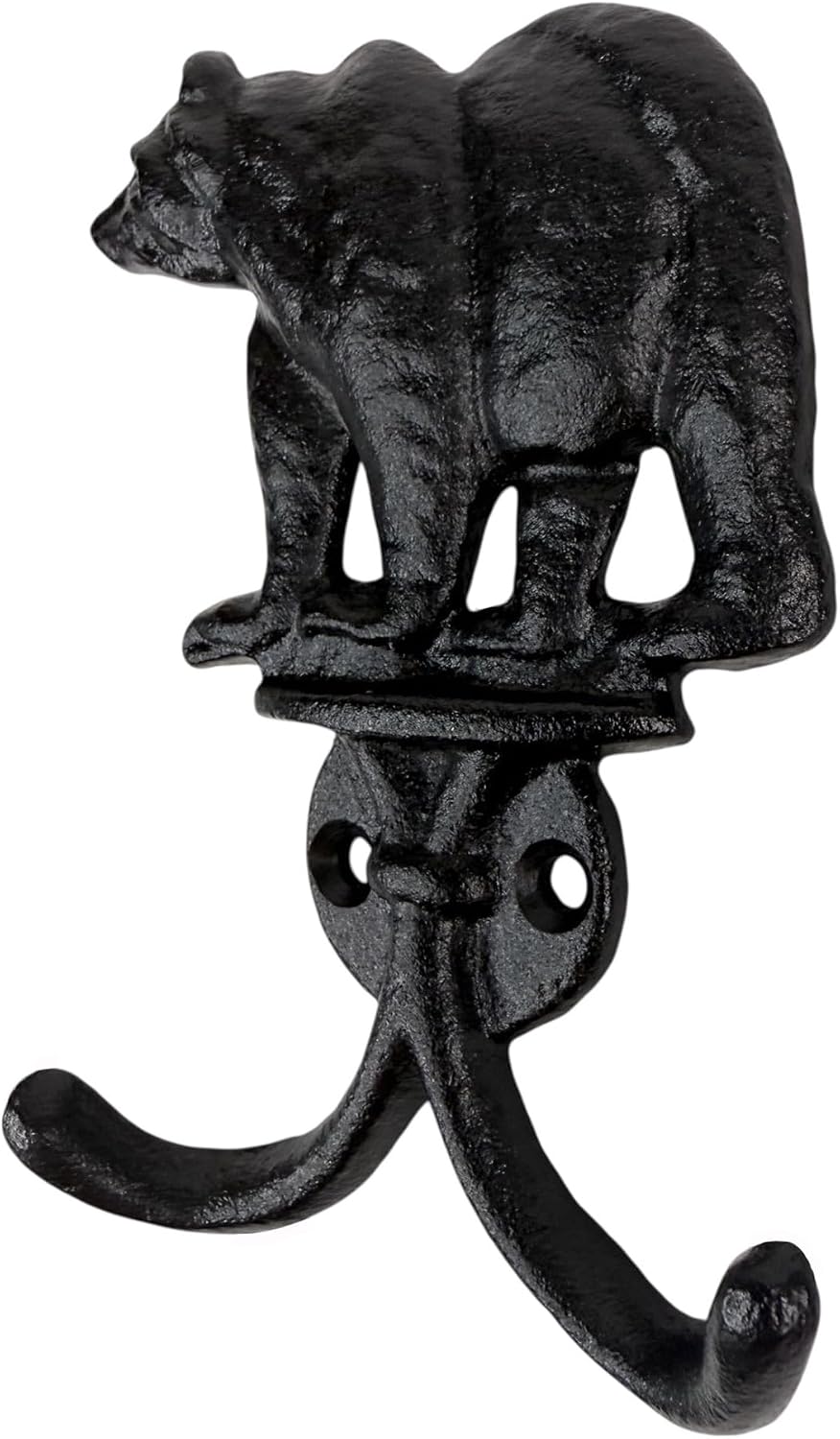 Top Brass Cast Iron Bear Wall Hooks, 8 Pack Rustic Lodge Coat Hangers