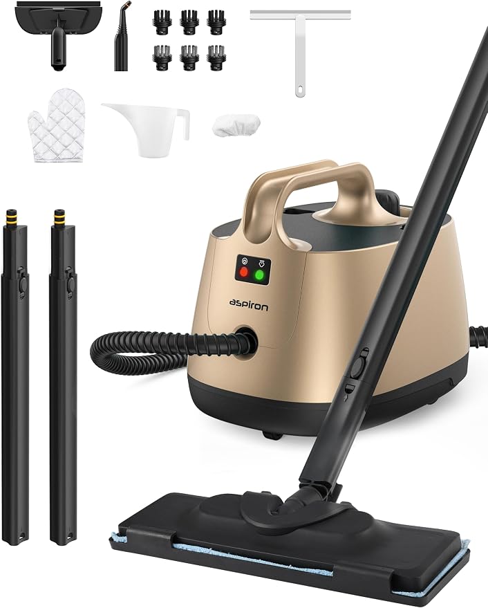 Steam Cleaner, 293°F 58 PSI Powerful Multipurpose Handheld Steam Mop by aspiron