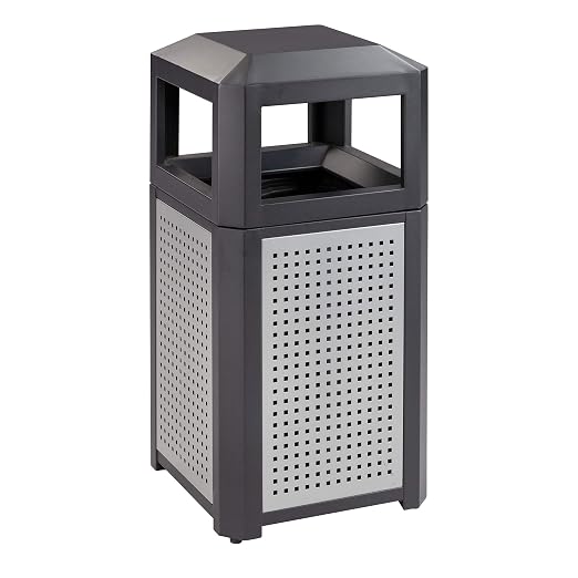 Safco Evos Steel Trash Can, 15 Gallons, Indoor and Outdoor Use, Commercial by SafcoProducts