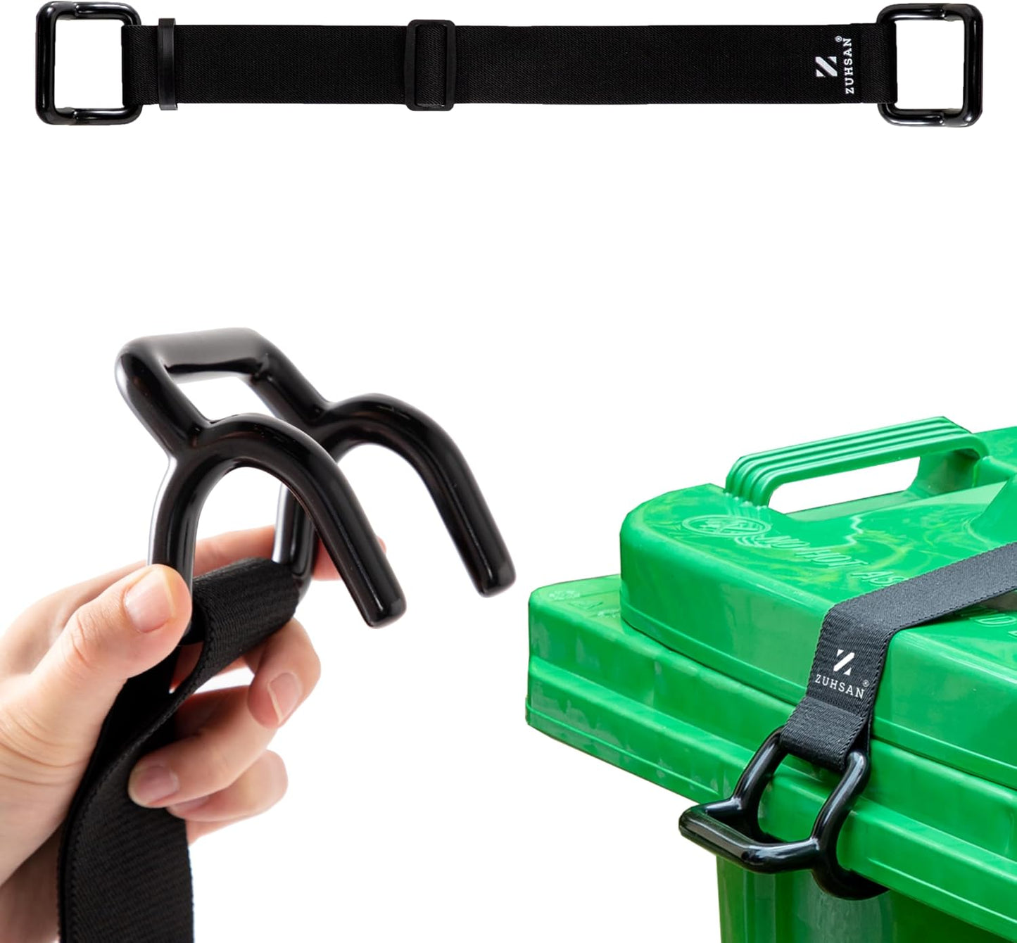 Heavy Duty Trash Can Lock Strap – Animal Proof Garbage Can Lid Lock for Bears & Raccoons, No Drill Outdoor Trash Can Lock, Bear Proof Trash Can Strap & Garbage Can Locks for Animals, Adjustable