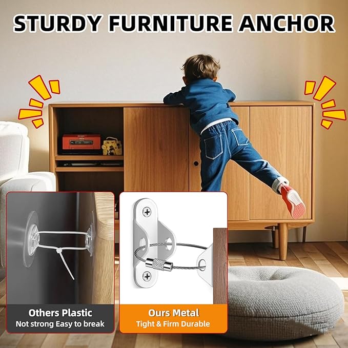 10-Pack Baby Proof Heavy Duty Furniture Anchors - Image 5