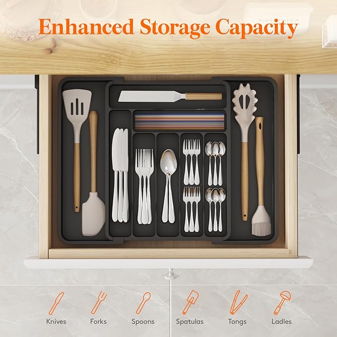 Lifewit Silverware Drawer Organizer, Expandable Utensil Organizer - Image 2