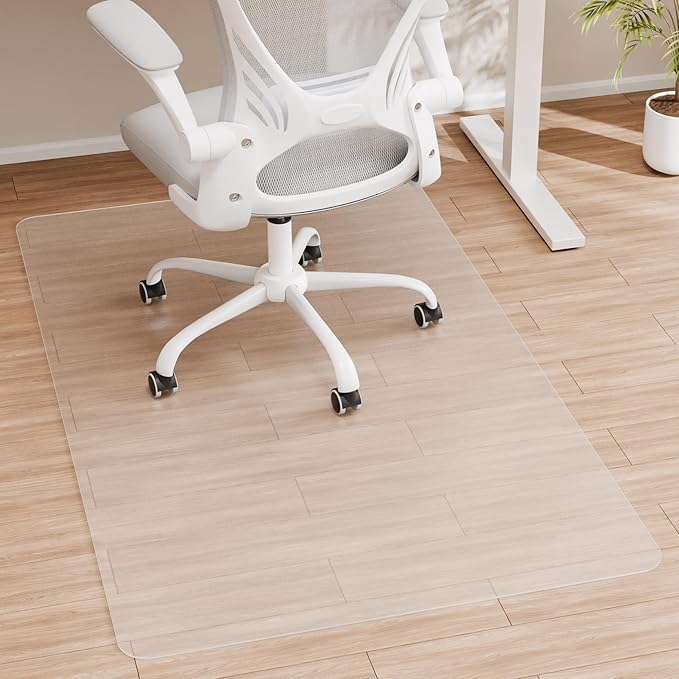 Crystal Clear Chair Mat for Hardwood Floor, 48” x 36” Office Chair Mat for Hard by HOMEK