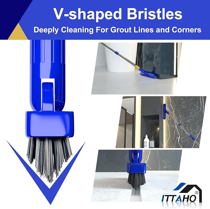 ITTAHO 12" Wide Floor Scrub and Grout Brush Set - Image 2