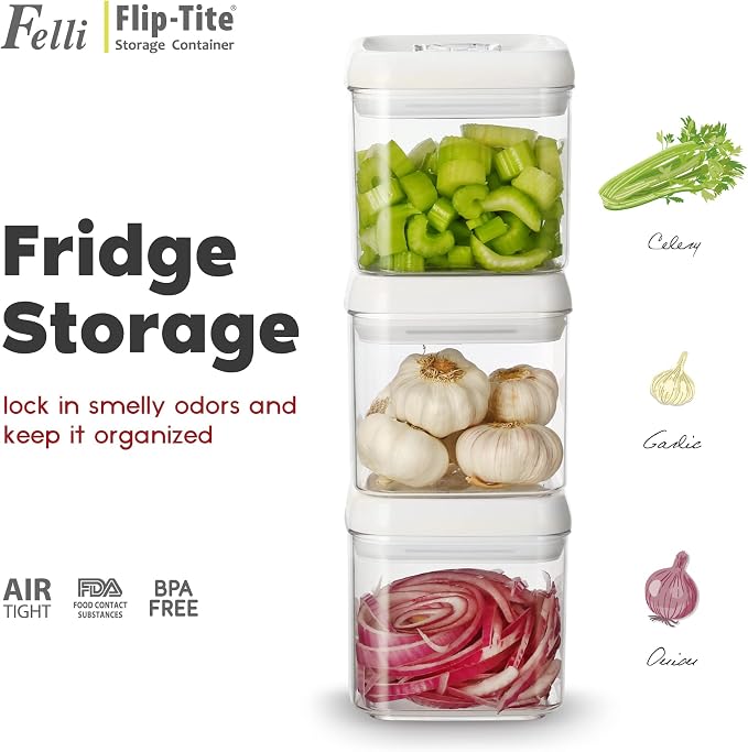 Felli Flip Tite Food Storage Container 5" LARGE Size Airtight Lid Lock Top - Image 5